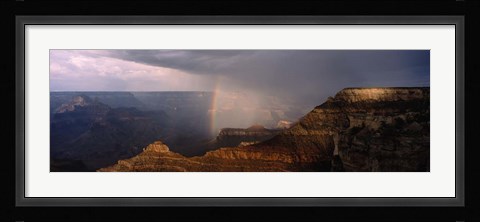 Framed Monsoon and Rainbow, Grand Canyon, Arizona Print