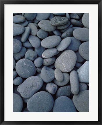 Framed Beach Rocks on Rialto Beach, Olympic National Park, WA Print
