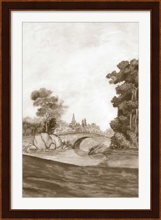 Framed Sepia French Wall Paper III Print