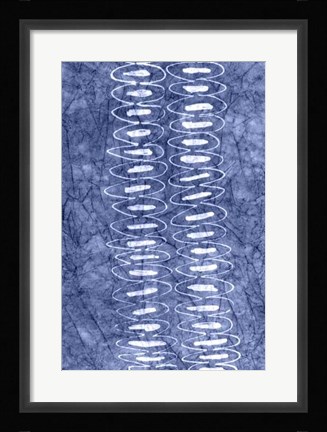 Framed Indigo Primitive Patterns II Print
