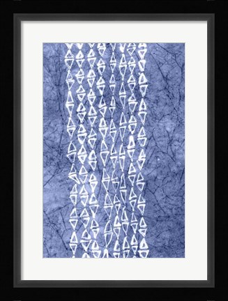 Framed Indigo Primitive Patterns III Print