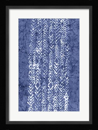 Framed Indigo Primitive Patterns V Print