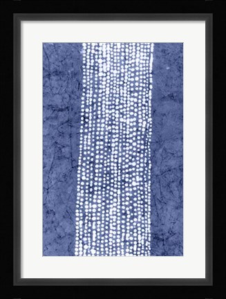 Framed Indigo Primitive Patterns VI Print