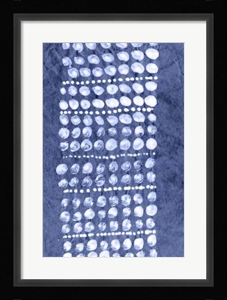 Framed Indigo Primitive Patterns VIII Print