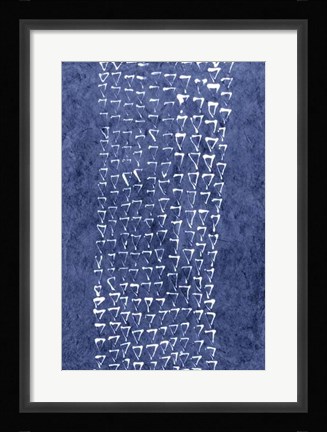 Framed Indigo Primitive Patterns IX Print