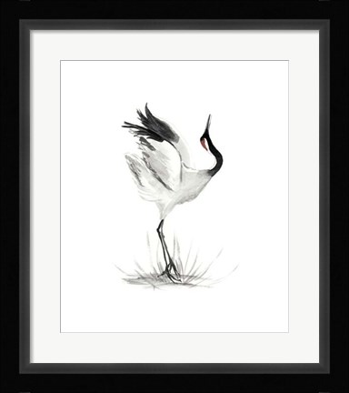 Framed Japanese Cranes I Print