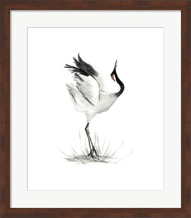 Framed Japanese Cranes I Print