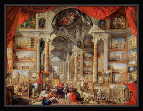 Framed Views of Modern Rome 18th Century Print