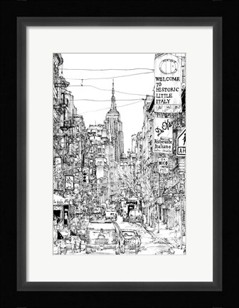 Framed B&amp;W City Scene II Print
