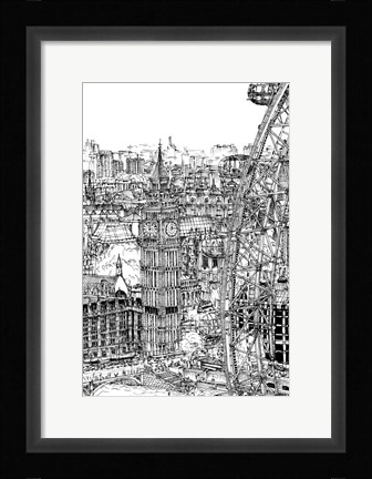 Framed B&amp;W City Scene IV Print