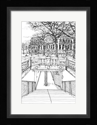 Framed B&amp;W City Scene VI Print