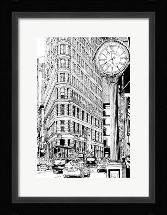 Framed B&amp;W City Scene VII Print