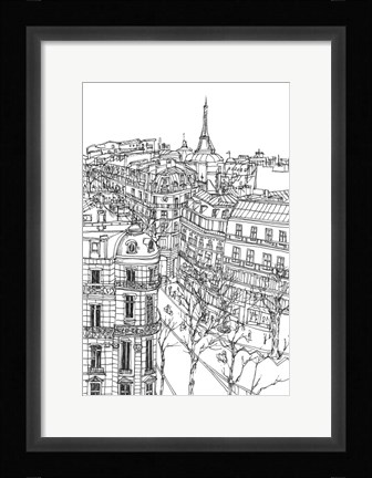 Framed B&amp;W City Scene IX Print