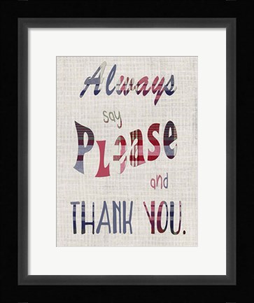 Framed Manners I Print