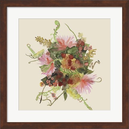 Framed Watercolor Floral Spray II Print