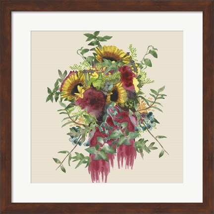 Framed Watercolor Floral Spray IV Print