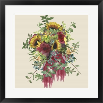 Framed Watercolor Floral Spray IV Print