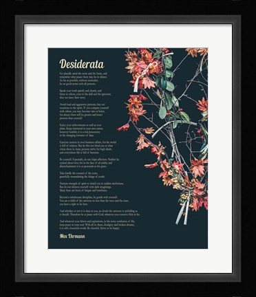 Framed Desiderata Autumn Branches Print