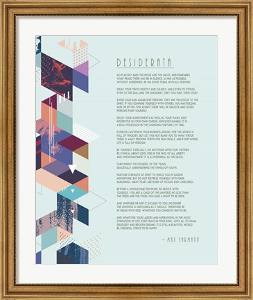 Framed Desiderata Abstract Geometric Background Print