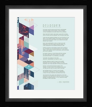 Framed Desiderata Abstract Geometric Background Print