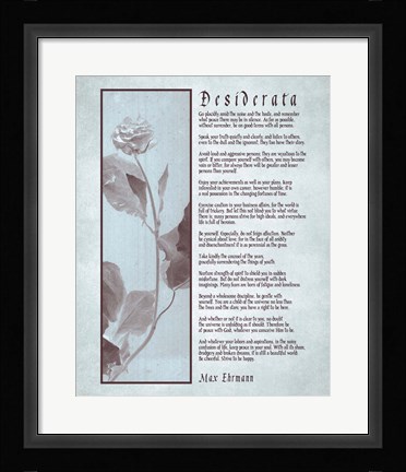 Framed Desiderata Brown Daguerreotype Print