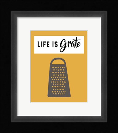 Framed Retro Kitchen I - Life Is Grate Print
