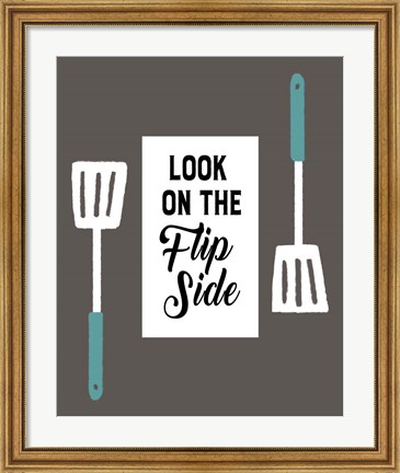Framed Retro Kitchen II - Look On The Flip Side Print