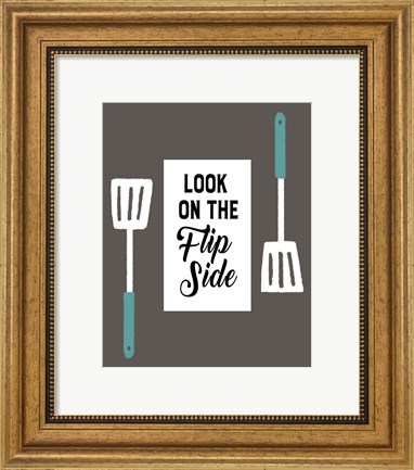 Framed Retro Kitchen II - Look On The Flip Side Print
