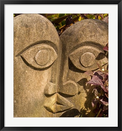 Framed Fiji, Viti Levu, Stone carved sculpture Print