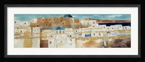 Framed Fulvio Dot - Veduta di Emborio Size 39.5x13.75 Print
