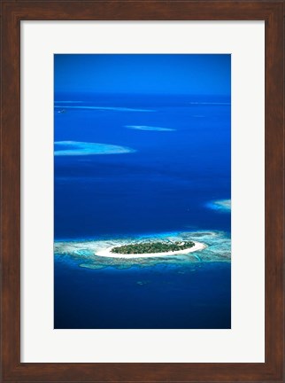 Framed Aerial of Treasure Island Resort, Mamanuca Island Group, Fiji Print