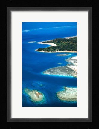 Framed Aerial of Maolo Island, Mamanuca Islands, Fiji Print
