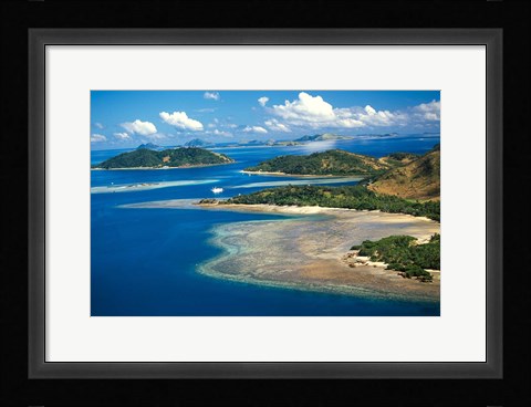 Framed Malolo Island, Mamanuca Islands, Fiji Print