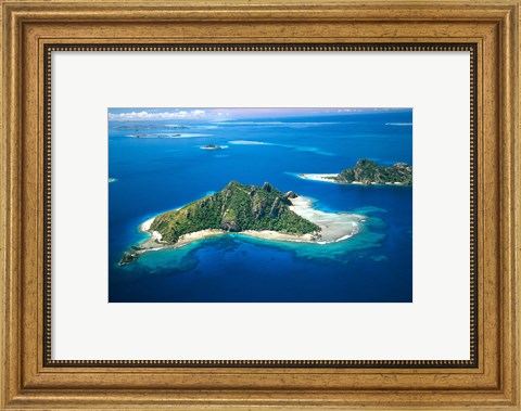 Framed Aerial of Maolo Island, Mamanuca Islands, Fiji Print