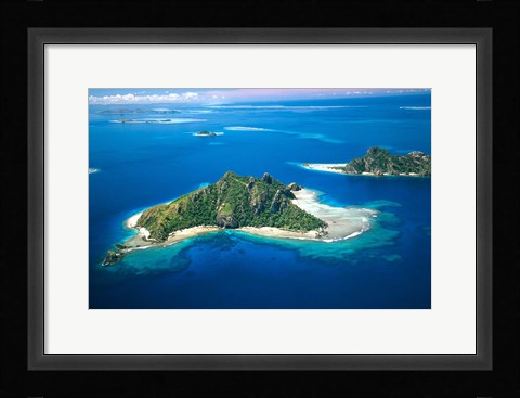 Framed Aerial of Maolo Island, Mamanuca Islands, Fiji Print