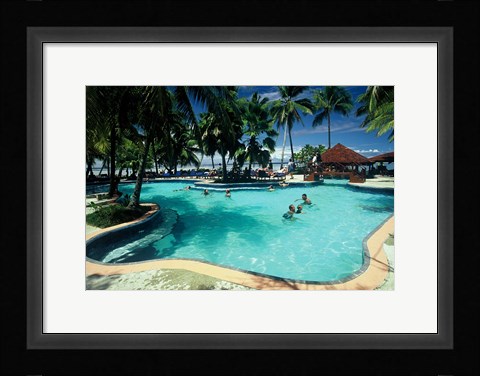 Framed Swimming Pool, Warwick Fiji Resort, Coral Coast, Fiji Print