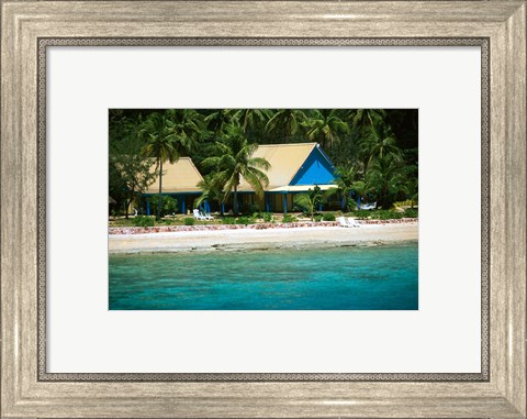 Framed Malolo Island, Mamanuca Islands, Fiji Print