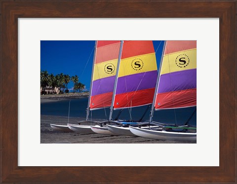 Framed Yachts, Sheraton Royal Denarau Resort, Fiji Print