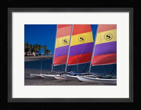 Framed Yachts, Sheraton Royal Denarau Resort, Fiji Print
