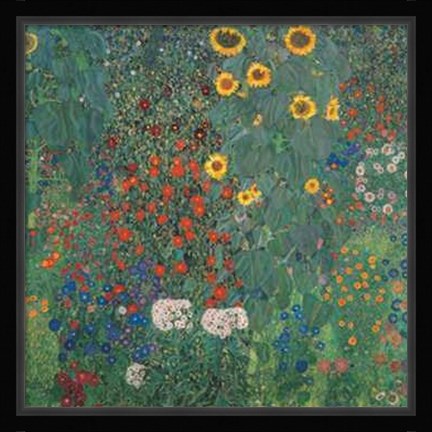 Framed Garden with Sunflowers, c.1906 Print