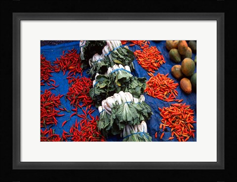 Framed Market Produce, Sigatoka, Fiji Print