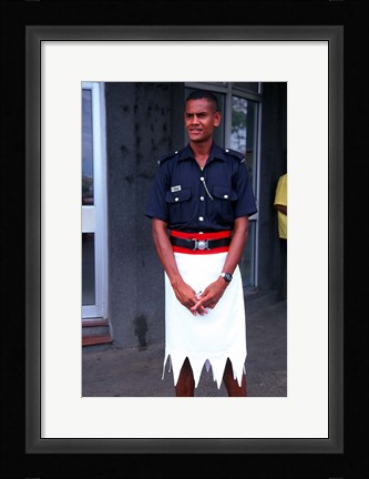 Framed Police Officer, Sigatoka, Fiji Print
