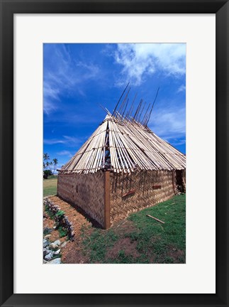 Framed Traditional Bure, Vatukarasa Village, Fiji Print