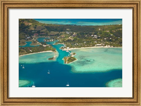 Framed Musket Cove Island Resort, Malolo Lailai Island, Mamanuca Islands, Fiji Print