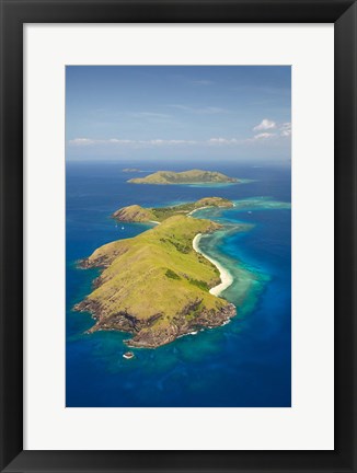 Framed Yanuya Island, Mamanuca Islands, Fiji Print