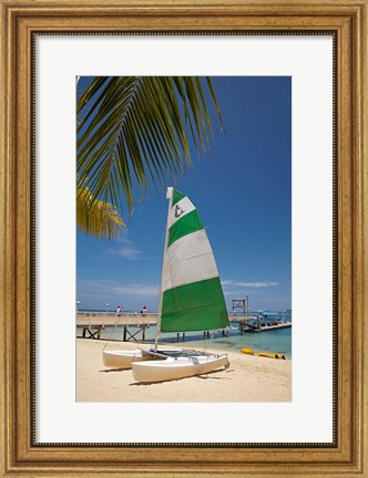 Framed Hobie Cat, Plantation Island Resort, Malolo Lailai Island, Mamanuca Islands, Fiji Print