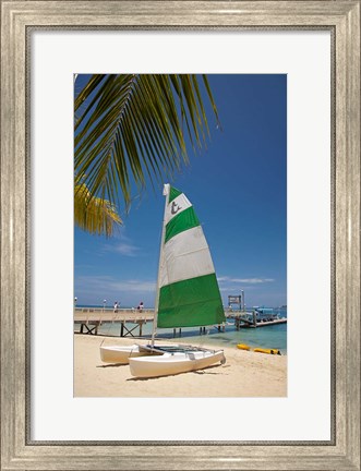 Framed Hobie Cat, Plantation Island Resort, Malolo Lailai Island, Mamanuca Islands, Fiji Print