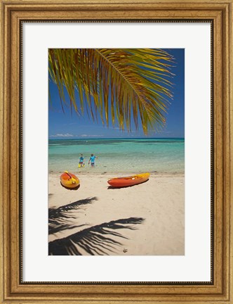 Framed Beach, Plantation Island Resort, Malolo Lailai, Fiji Print