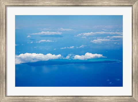 Framed Vatulele Island and clouds, Fiji Print