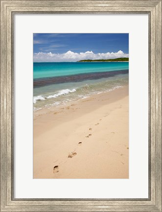 Framed Footprints in sand on Natadola Beach, Coral Coast, Viti Levu, Fiji Print